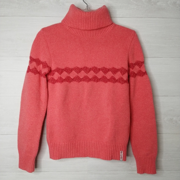 Turtleneck wool sweater chevron print size xs - Picture 1 of 6